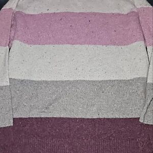 🩷3 For $10 🩷Striped Women's Sweater - Purple , Gray, Large